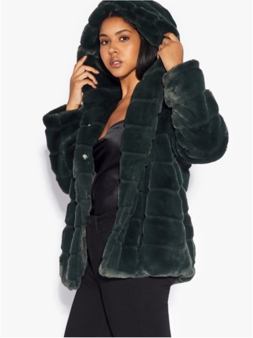 Apparis | Goldie Hooded Jacket in Emerald Green size small